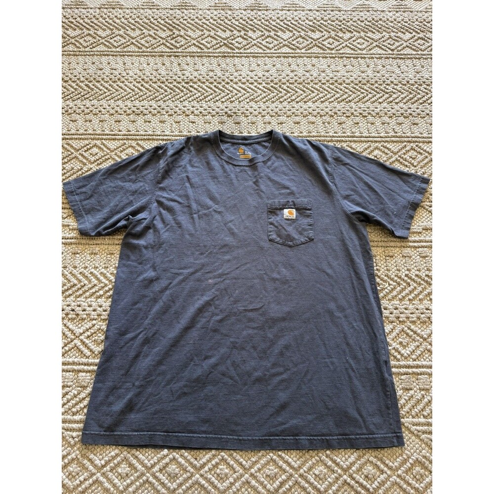 Carhartt Men's Force Shirt XL Tall Blue Pockets Original Fit Workwear